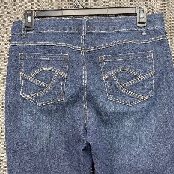 Nine West Womens Size 12/31Blue Dark Wash Denim Capri Jeans Cuffed Hem - Picture 9 of 9